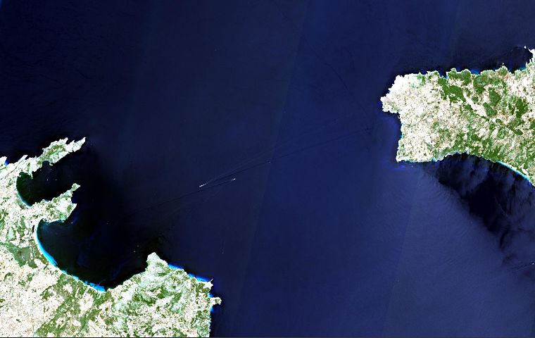 Imagen Sentinel-2 sobre las Islas Baleares