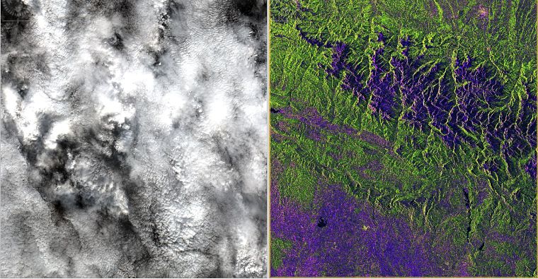 Sentienl-1 vs Sentinel-2 sobre los Pirineos