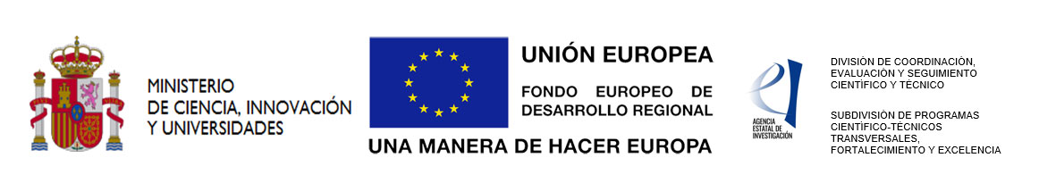 Logos Fondos Feder Unión Europea, AEI y Ministerio de Ciencia, Innovación y Universidades