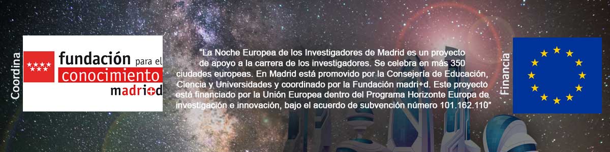 Logos de La Fundación para el Conocimiento madrid+ y la Unión Europea