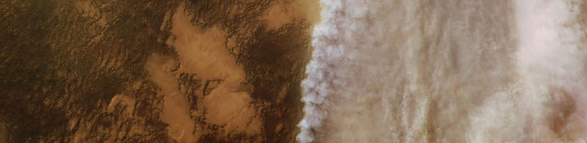 imagen de tormenta en Marte