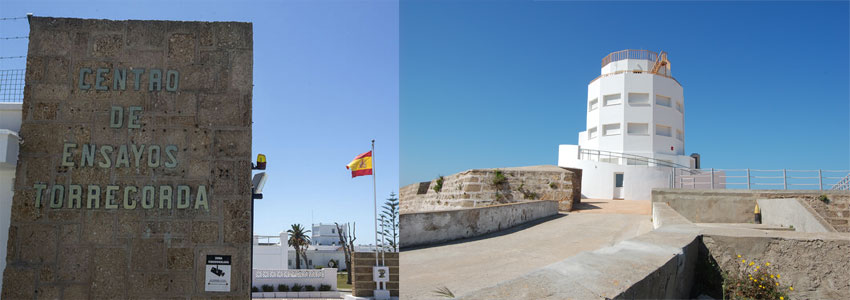 Entrada y torre militar Torregorda INTA