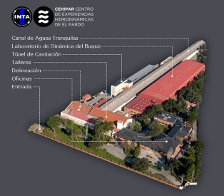 Plano de localización de las principales instalaciones de CEHIPAR