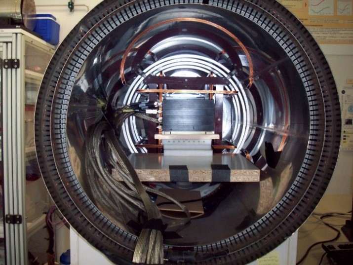 Internal triaxial coil in Helmholtz configuration